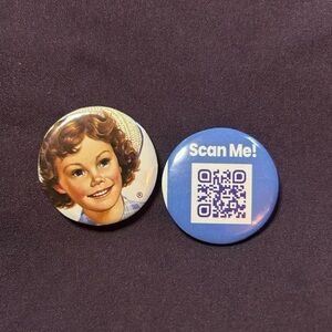 Little Debbie and Oatmeal Crème Pie QR Code - 2 Button Set (HANDMADE)
